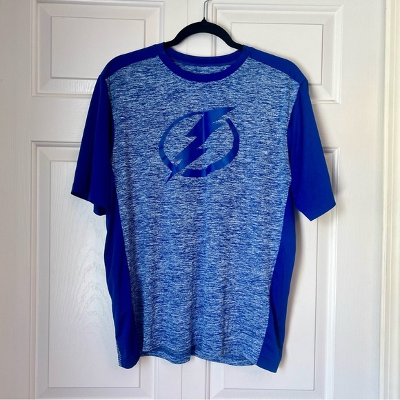 Tampa Bay Lightning Shirt Size Medium 100% Polyester Blue Mens - Picture 2 of 5